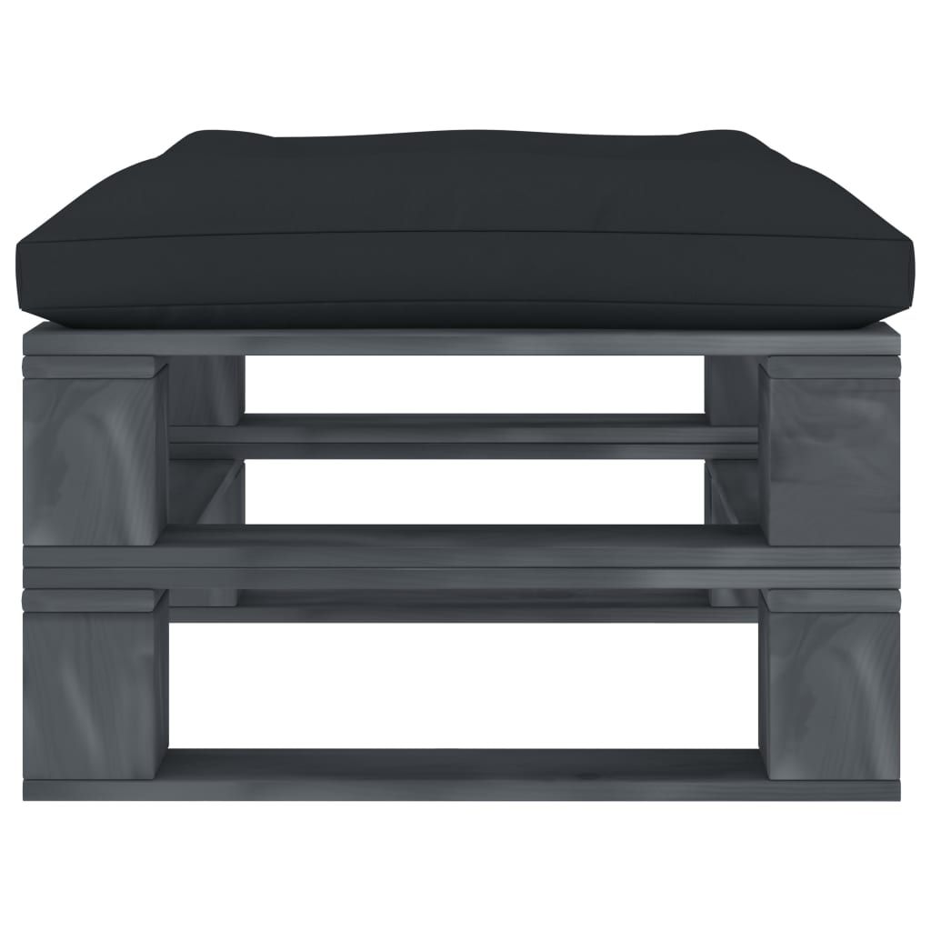 Pouf da Giardino in Pallet con Cuscino Antracite in Legno vidaXL