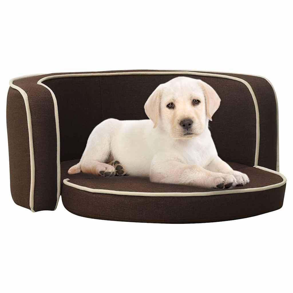 Divano Cani Pieghevole Marrone 76x71x30cm Cuscino Lino Lavabile vidaXL