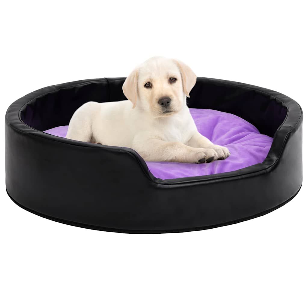 Lettino per Cani Nero e Viola 90x79x20 cm Peluche e Similpelle vidaXL
