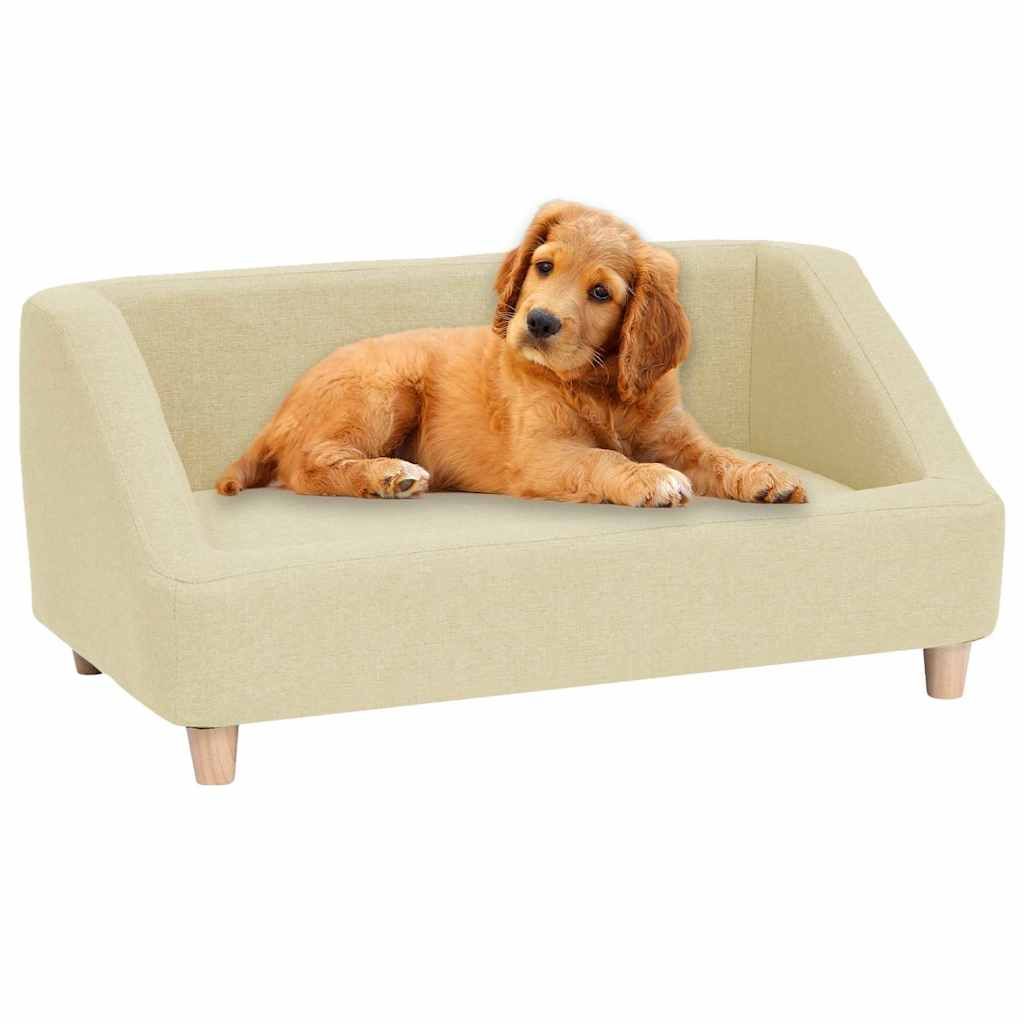 Divano per Cani Crema 85x50x39 cm in Lino vidaXL