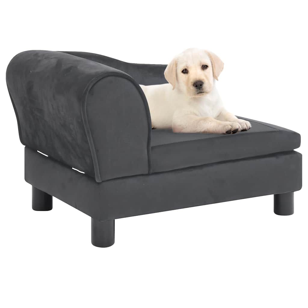 Divano per Cani Grigio Scuro 57x34x36 cm in Peluche vidaXL