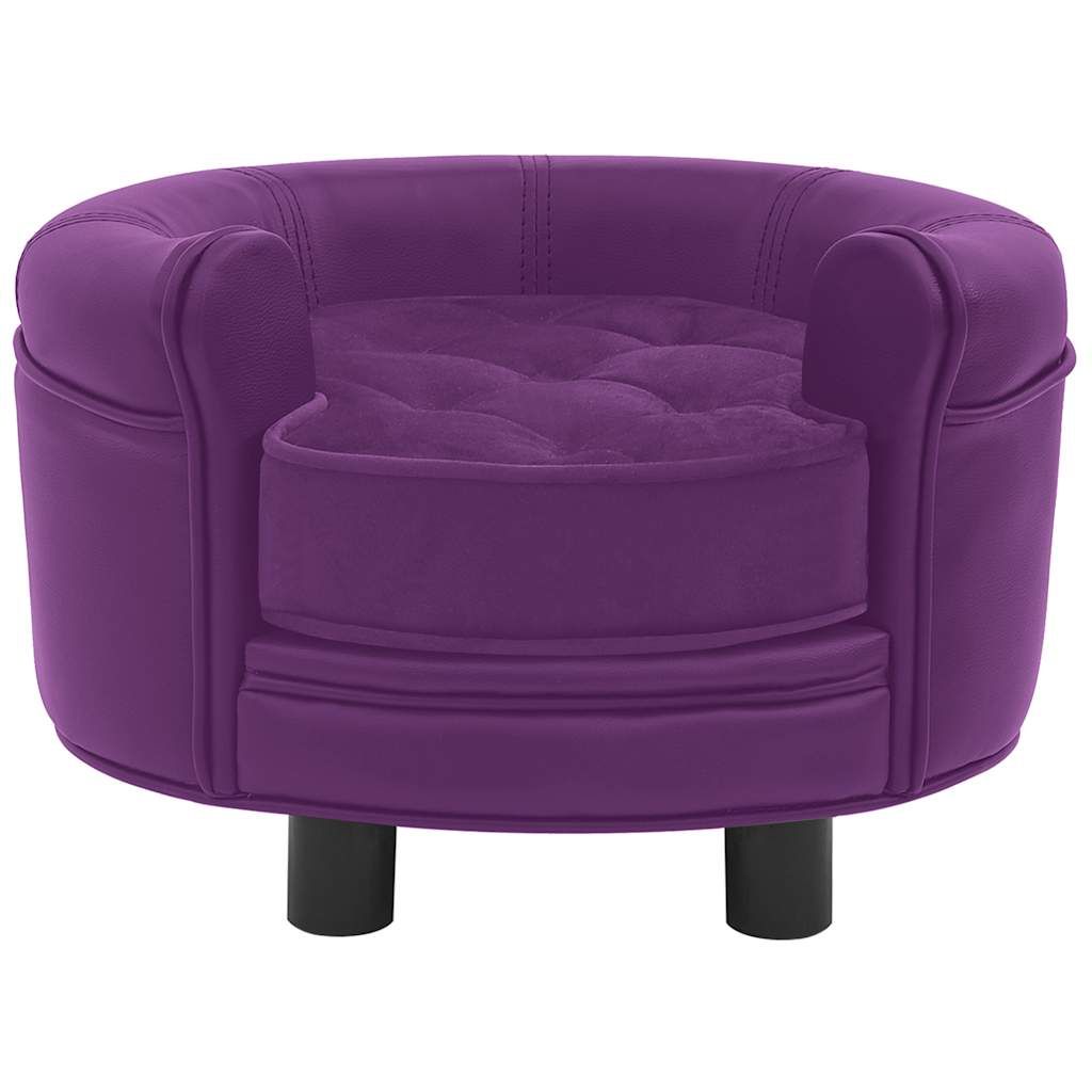 Divano per Cani Borgogna 48x48x32 cm in Peluche e Similpelle vidaXL