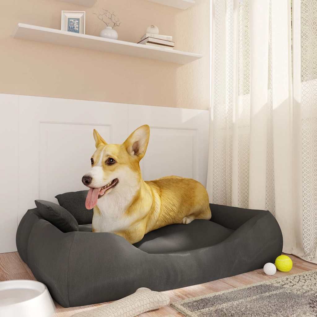 Cuccia per Cani con Cuscini Grigio 75x58x18 cm Tessuto Oxford vidaXL