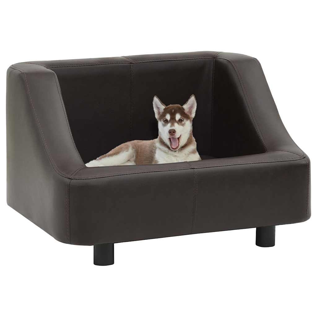 Divano per Cani Marrone 67x52x40 cm in Similpelle vidaXL