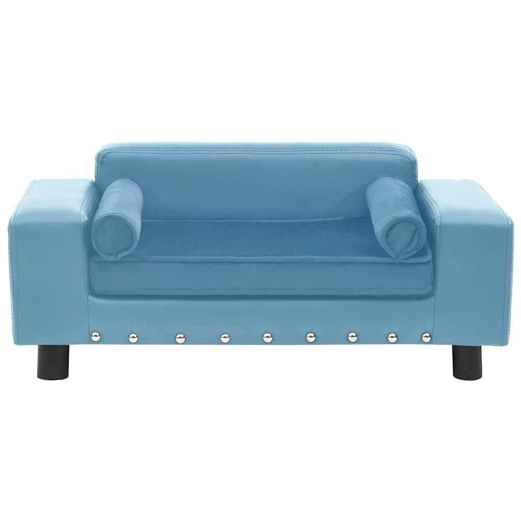 Divano per Cani Blu 81x43x31 cm in Peluche e Similpelle vidaXL