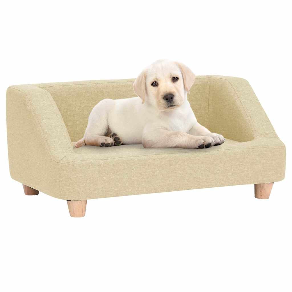 Divano per Cani Crema 95x63x39 cm in Lino vidaXL