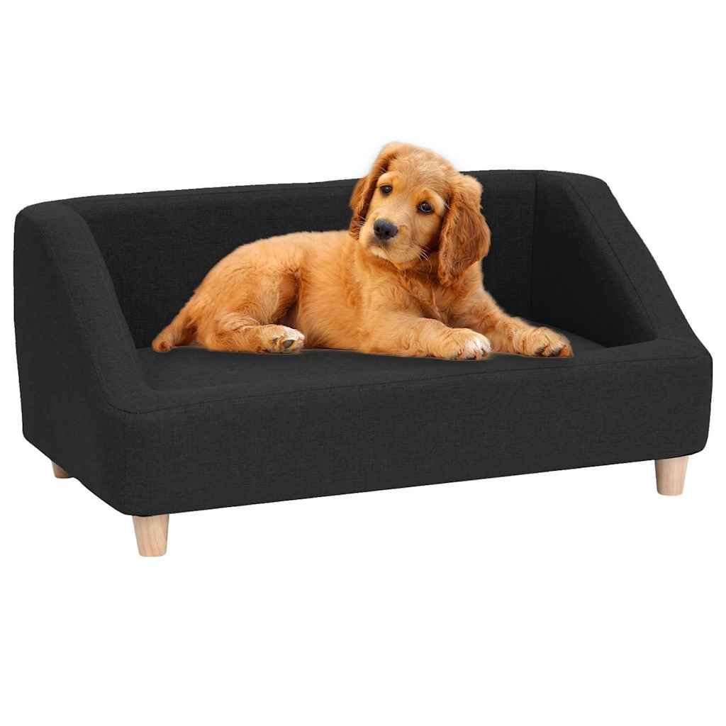 Divano per Cani Nero 85x50x39 cm in Lino vidaXL