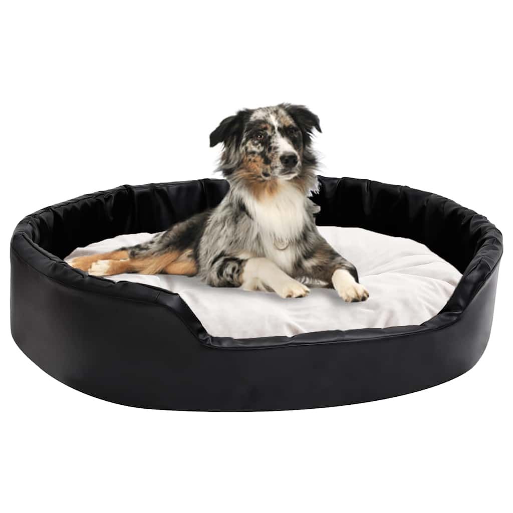 Lettino per Cani Nero e Beige 90x79x20 cm Peluche e Similpelle vidaXL