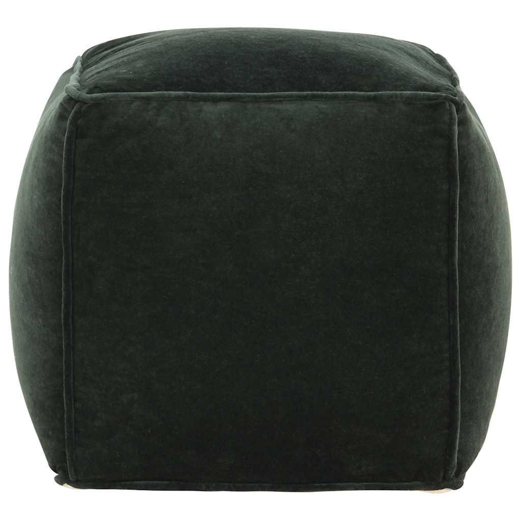 Pouf in Velluto di Cotone 40x40x40 cm Verde Foresta vidaXL
