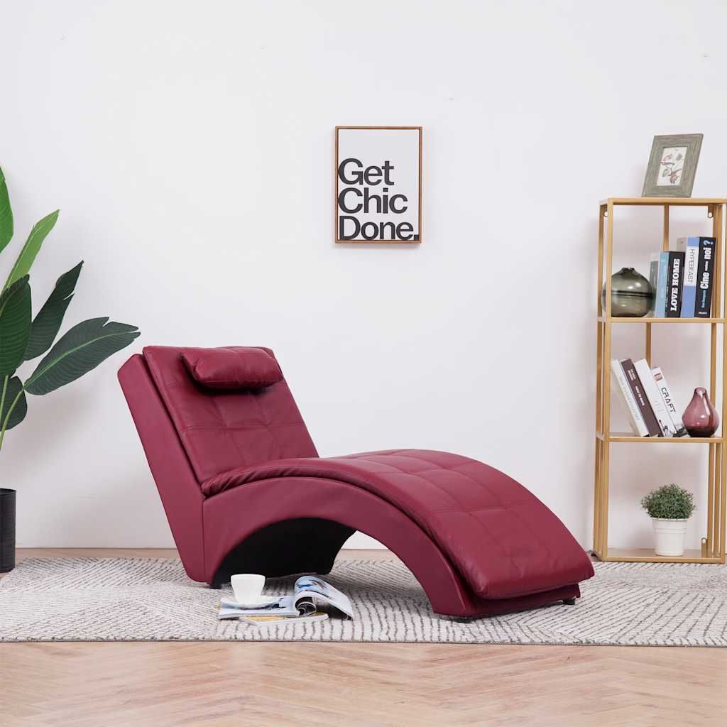 Sdraio con Cuscino Rosso Vino in Similpelle vidaXL