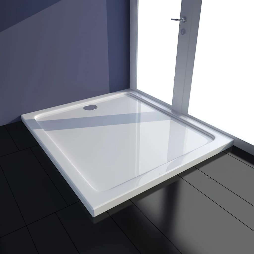 Piatto Doccia Rettangolare in ABS Bianco 80 x 90 cm vidaXL
