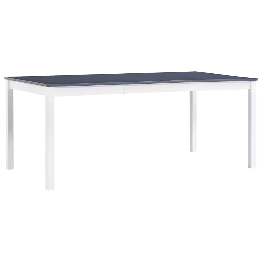 Set da Pranzo 11 pz in Legno di Pino Bianco e Grigio vidaXL