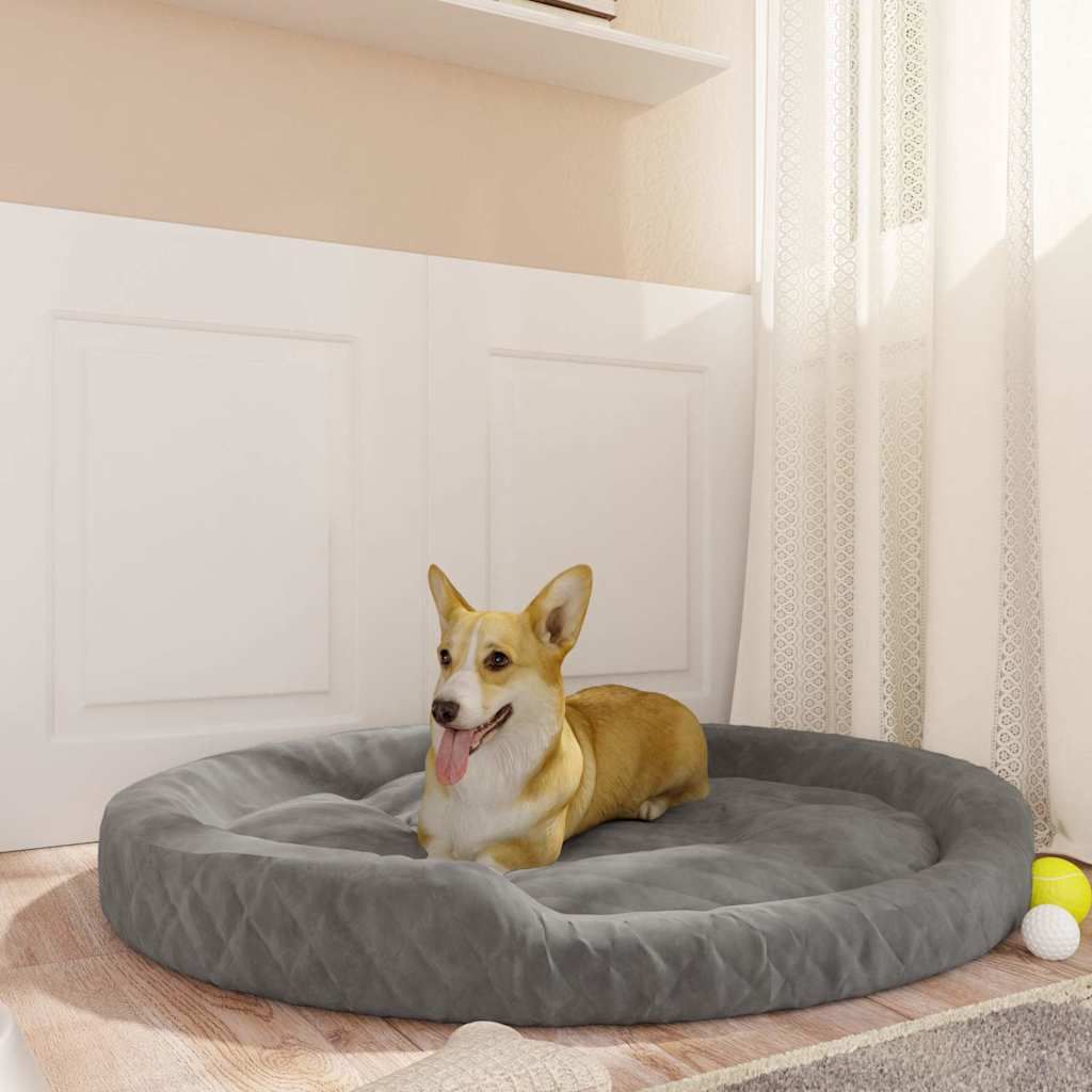 Lettino per Cani Grigio 110x90x23 cm Peluche vidaXL
