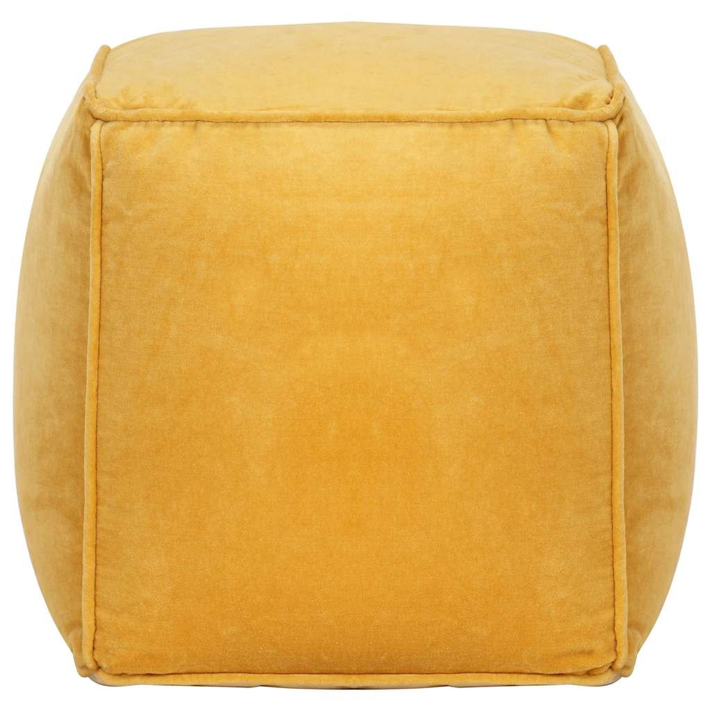 Pouf in Velluto di Cotone 40x40x40 cm Giallo vidaXL