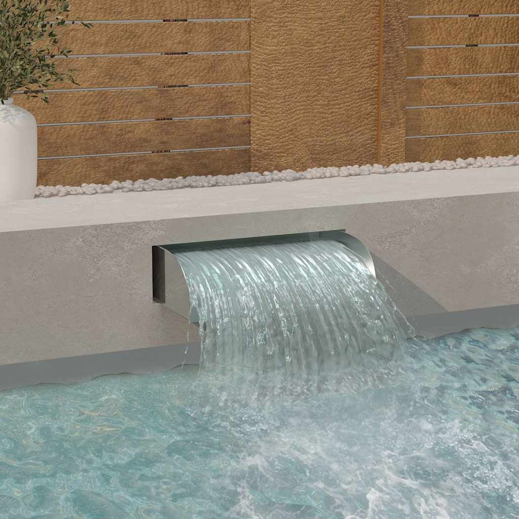 Cascata con LED 60x34x14 cm in Acciaio Inox 304 vidaXL