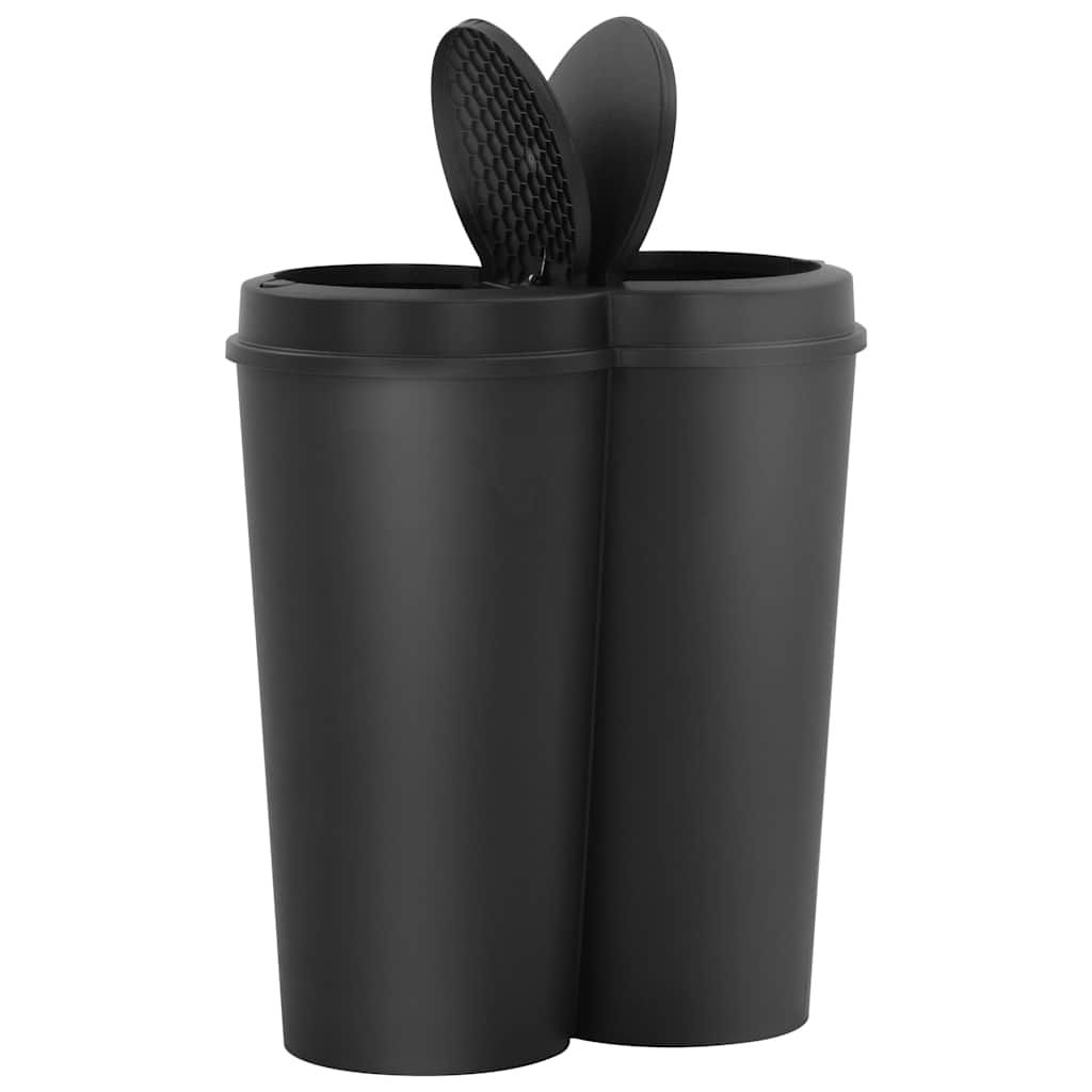 Pattumiera Doppia Nera 50L vidaXL
