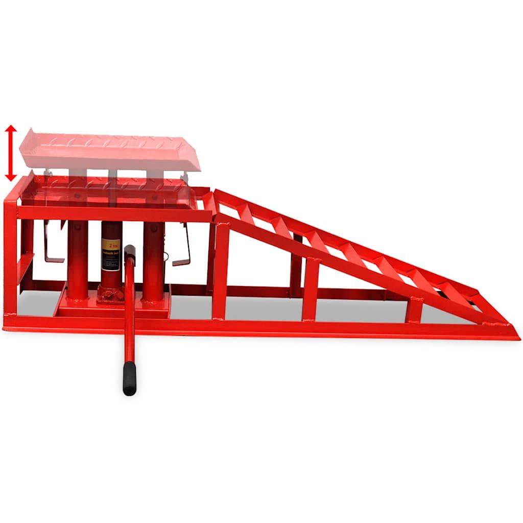 Rampe per Sollevamento Auto 2 pz Acciaio Rosso vidaXL