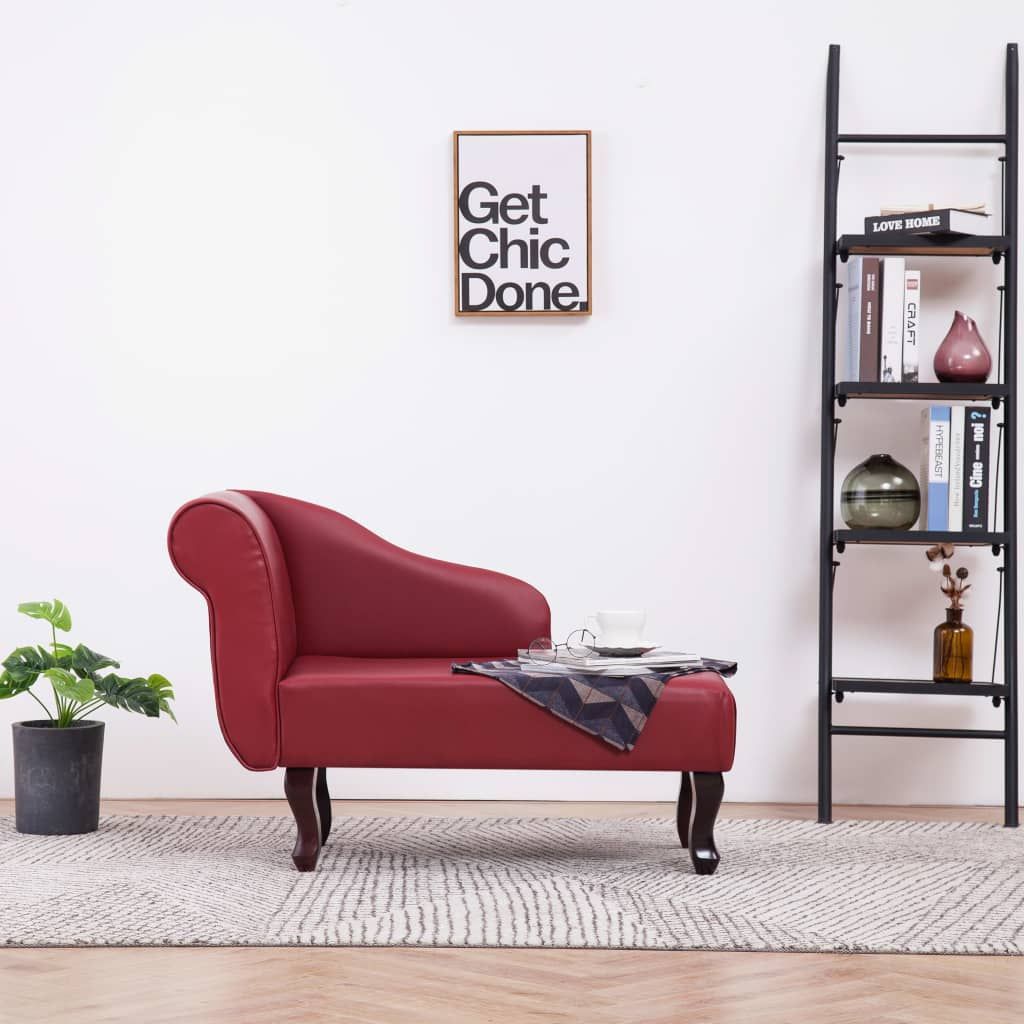 Sedia a Sdraio Rosso Vino in Similpelle vidaXL