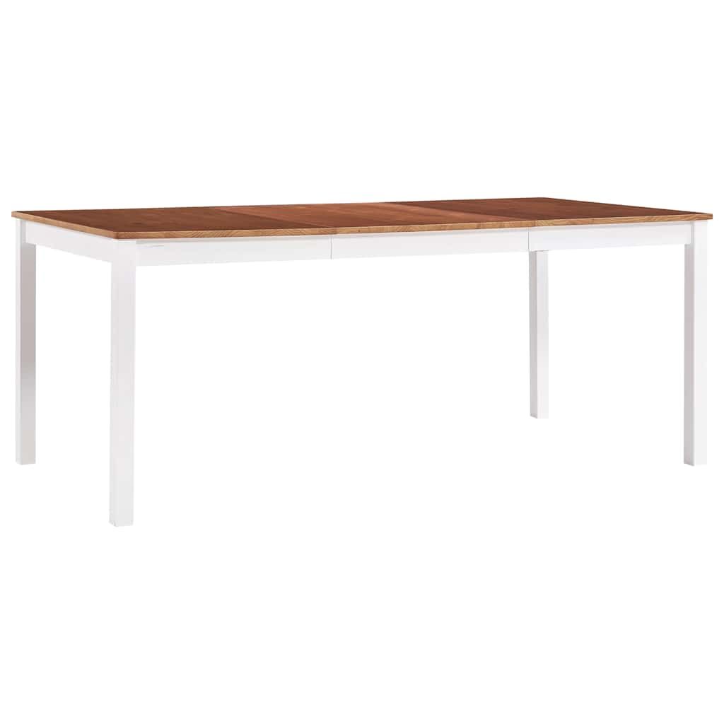 Set da Pranzo 11 pz in Legno di Pino Bianco e Marrone vidaXL