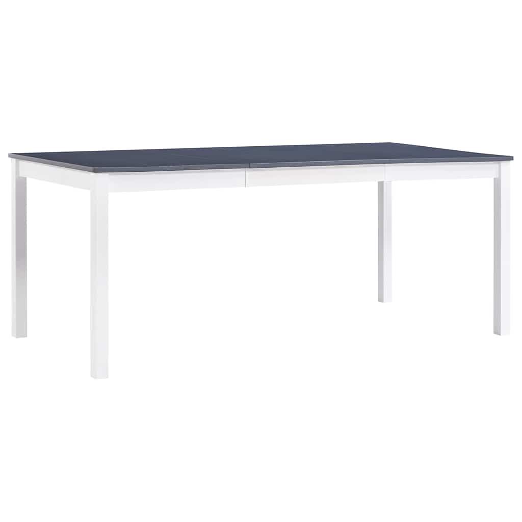 Set da Pranzo 9 pz in Legno di Pino Bianco e Grigio vidaXL
