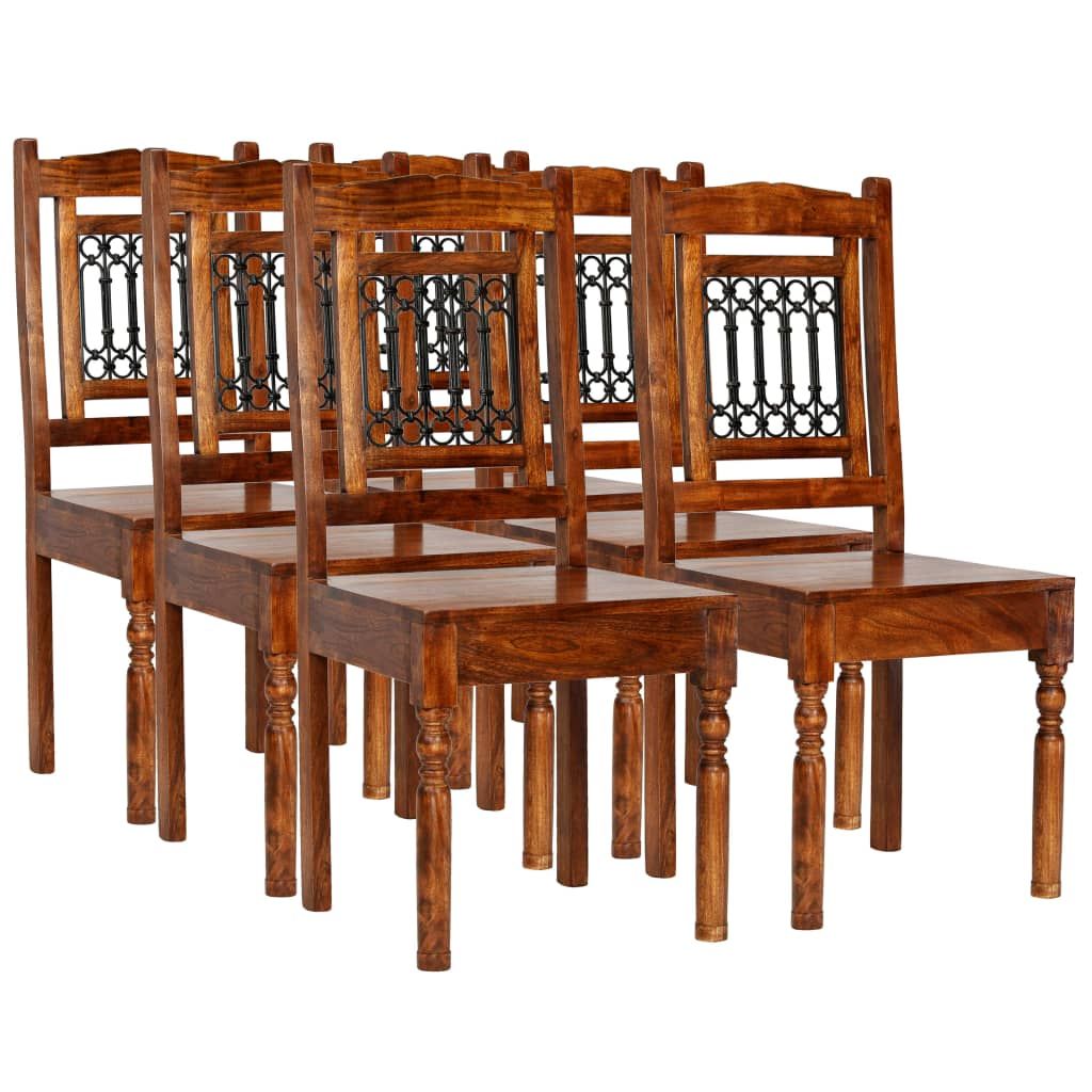 Set Tavolo da Pranzo 7 pz in Legno Massello di Acacia vidaXL