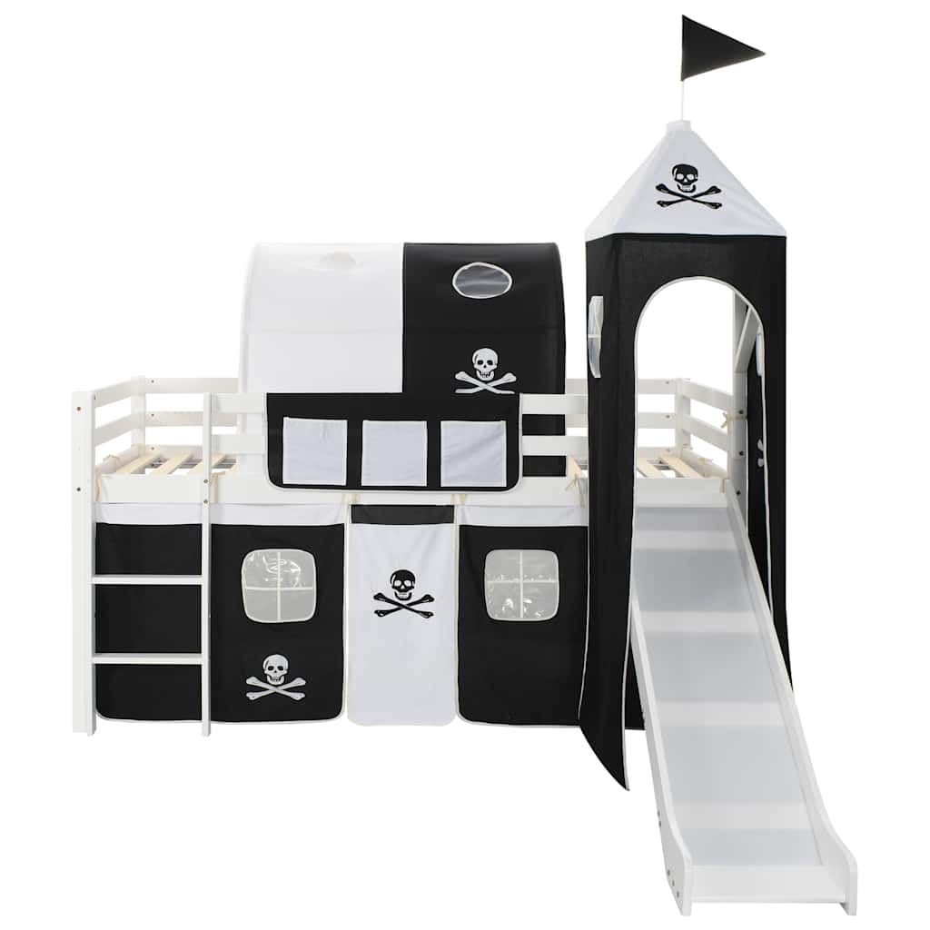 Letto a Castello per Bambini Scivolo e Scala in Pino 97x208cm vidaXL