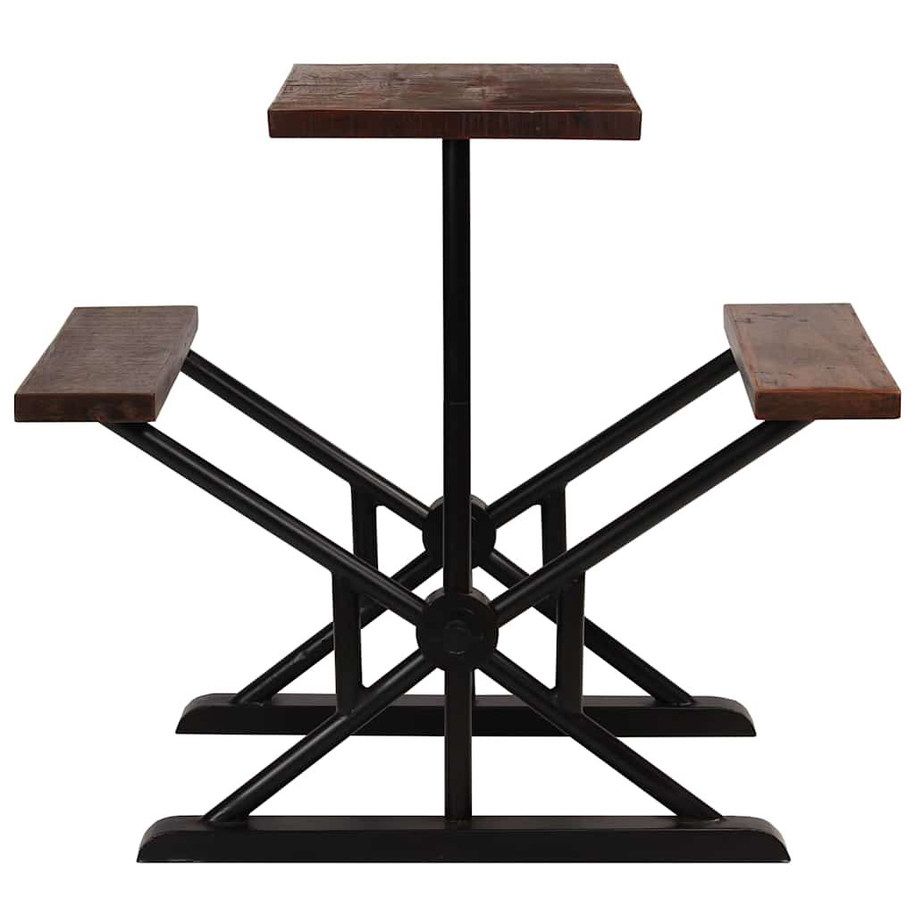 Tavolo da Bar con Panche in Massello di Recupero 120x50x107 cm vidaXL
