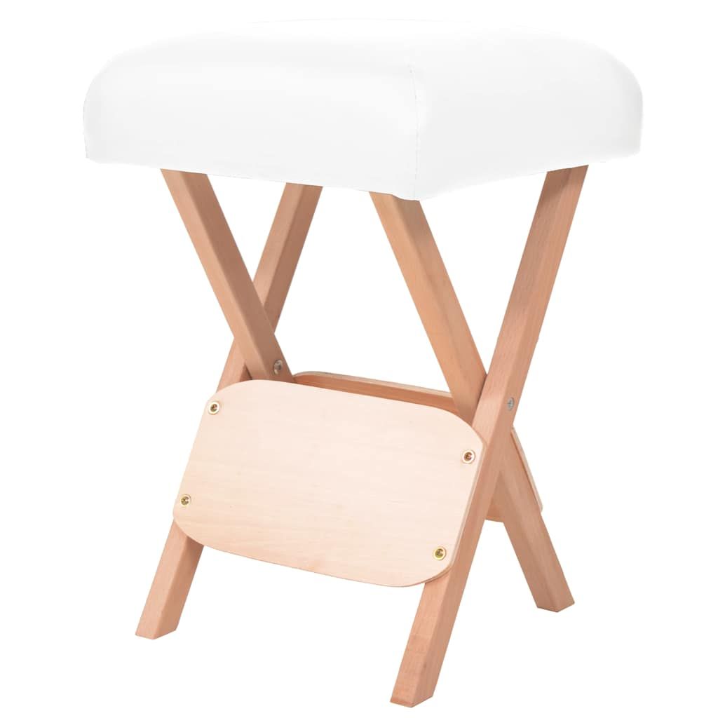 Sgabello da Massaggio Spessore Sedile 12 cm e 2 Supporti Bianco vidaXL