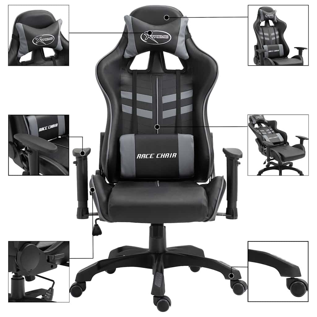 Sedia da Gaming Grigia in Similpelle vidaXL