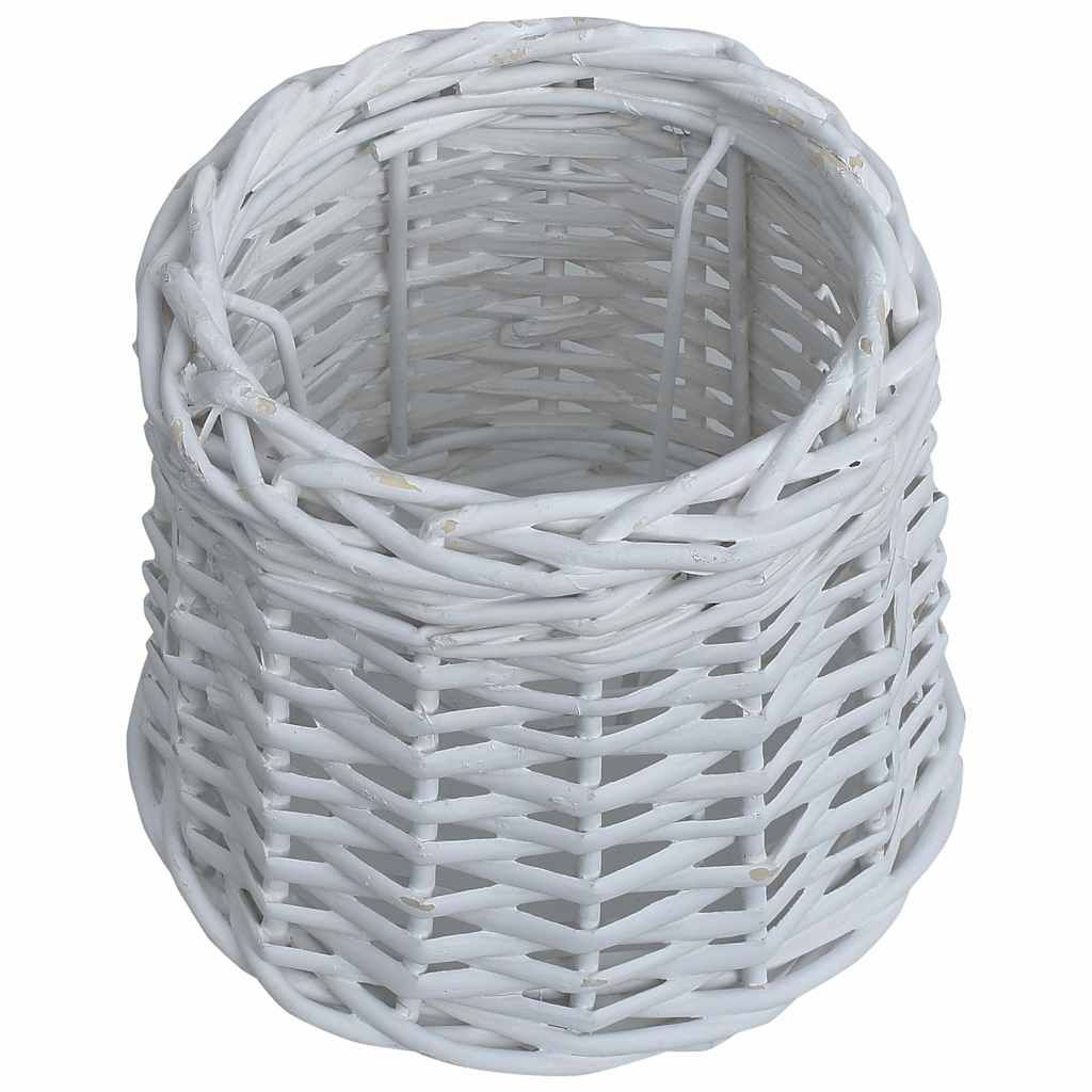 Paralume in Vimini 20x15 cm Bianco vidaXL