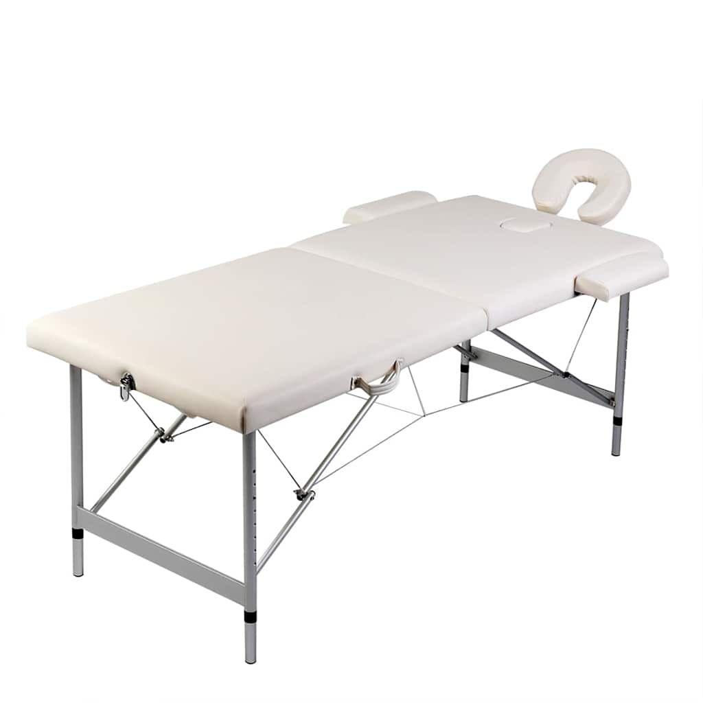 Lettino per Massaggi Pieghevole in Legno 2 Zone con Accessori vidaXL