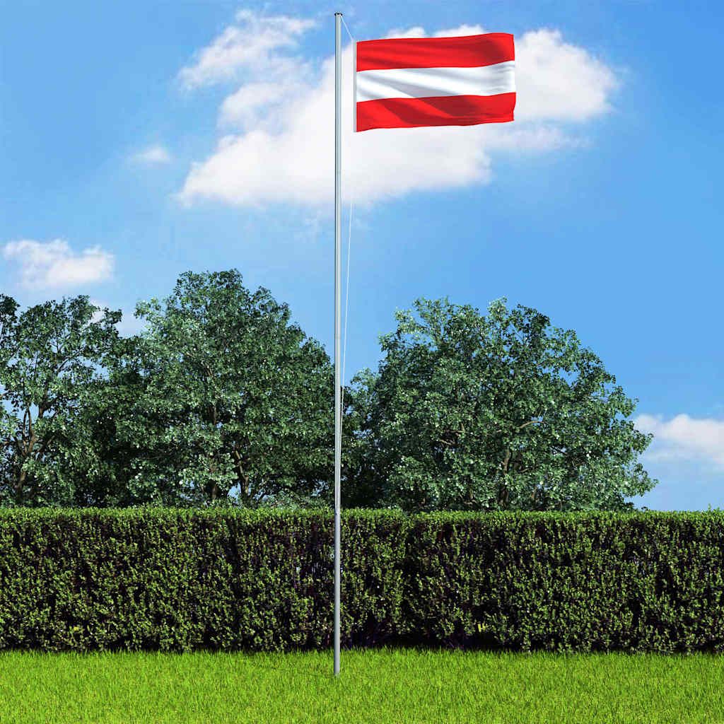 Bandiera dell'Austria con Pennone in Alluminio 6,2 m vidaXL