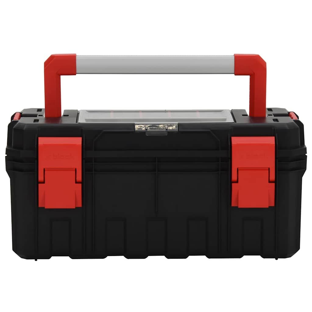 Cassetta degli Attrezzi Nera e Rossa 55x28x26,5 cm vidaXL