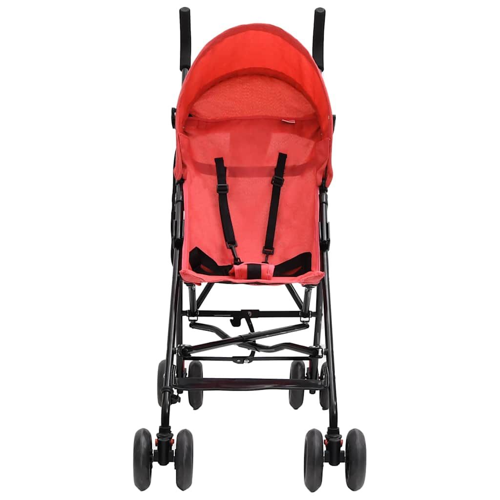 Passeggino Rosso e Nero in Acciaio vidaXL