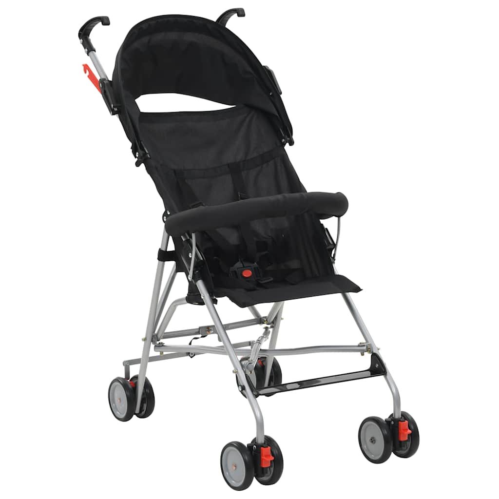 Passeggino Pieghevole in Acciaio Nero vidaXL