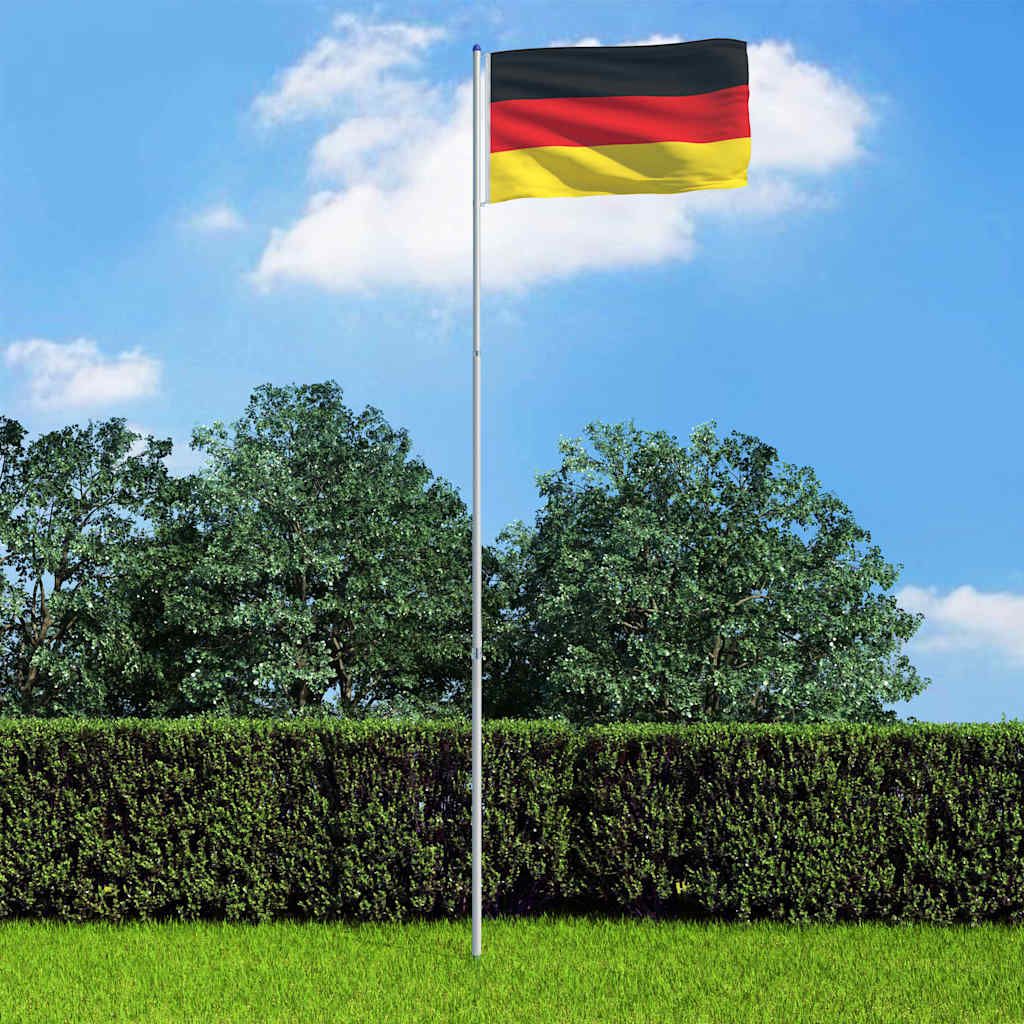 Bandiera della Germania con Pennone in Alluminio 6 m vidaXL