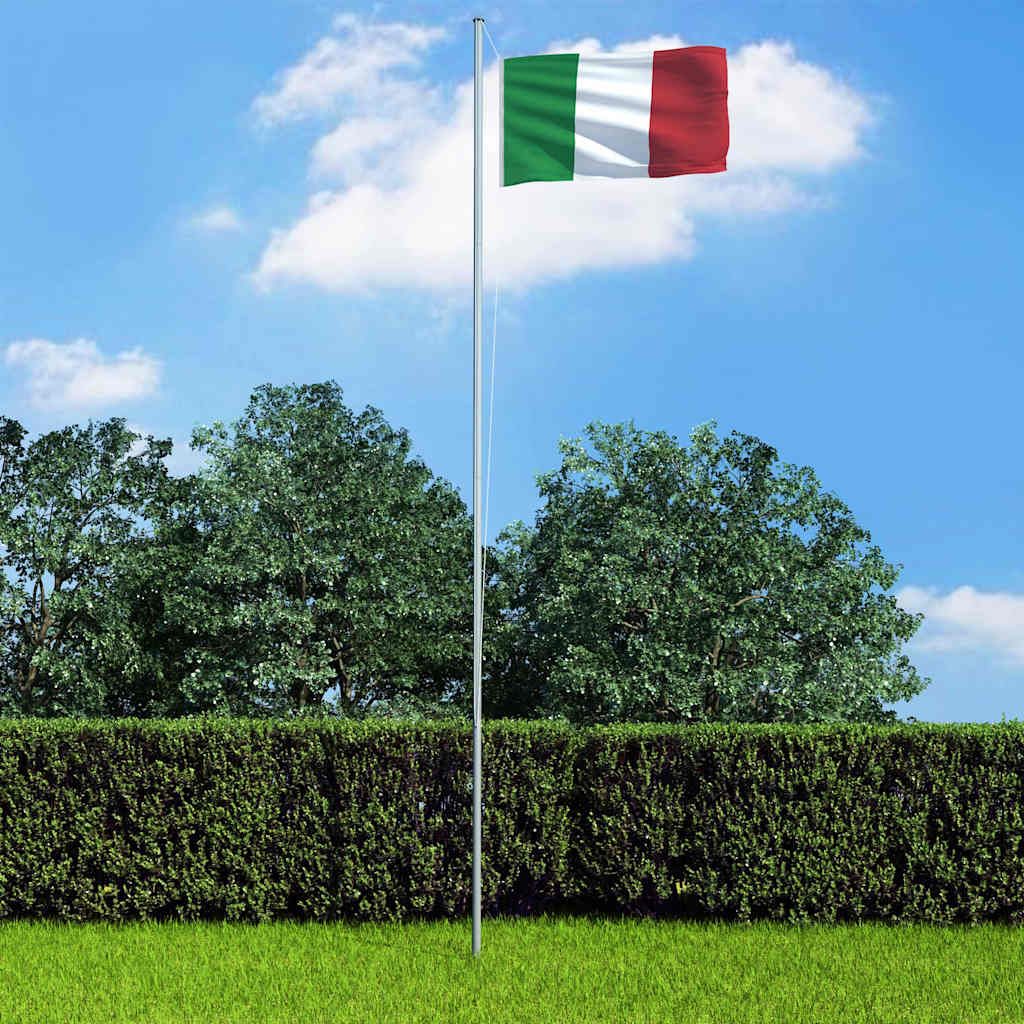 Bandiera dell'Italia con Pennone in Alluminio 6,2 m vidaXL