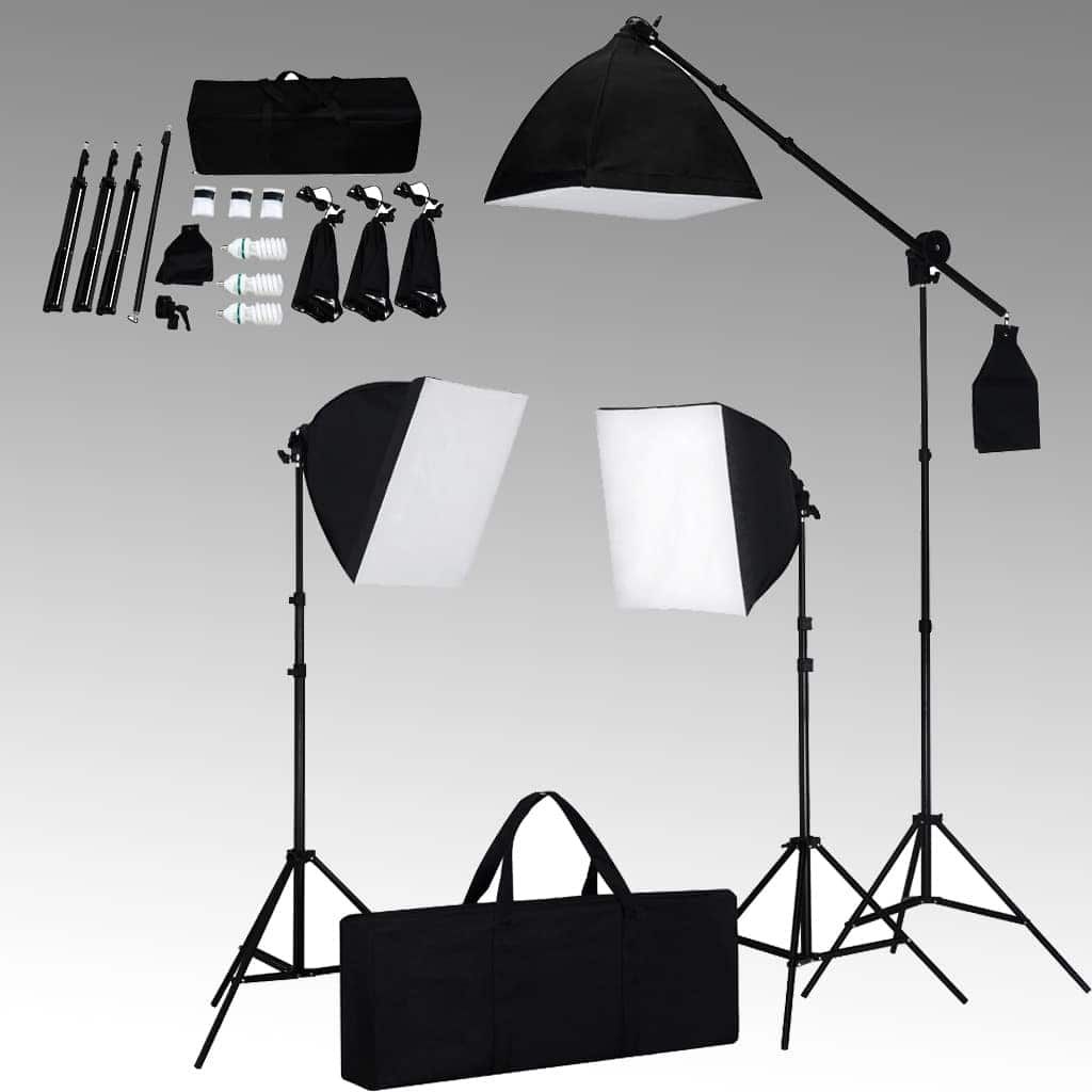Kit Studio Fotografico con Luci Softbox e Fondale vidaXL