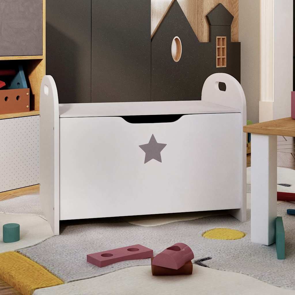 Cassapanca per Bambini Bianca 62x40x46,5 cm in MDF vidaXL