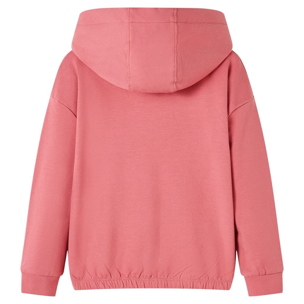Felpa con Cappuccio da Bambina Rosa Antico 140 vidaXL