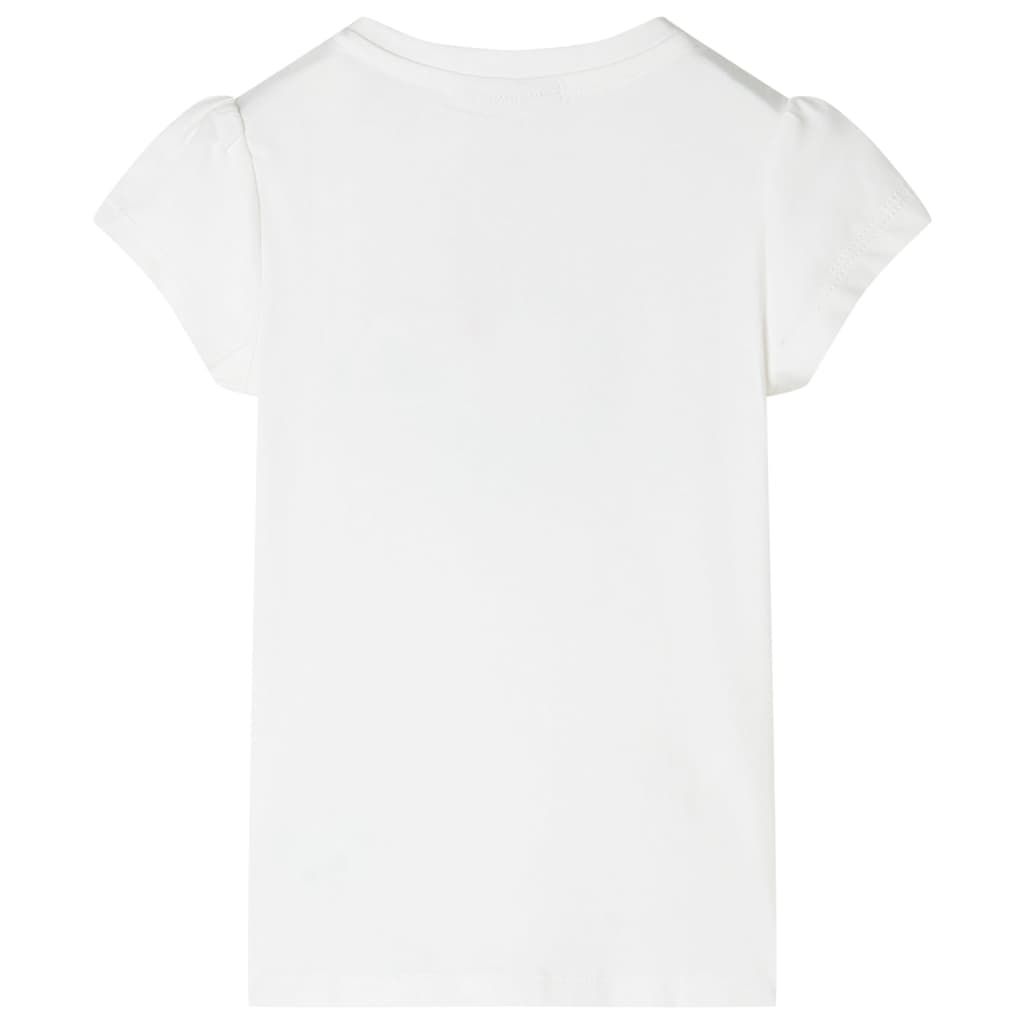 Maglietta da Bambina Ecru 128 vidaXL