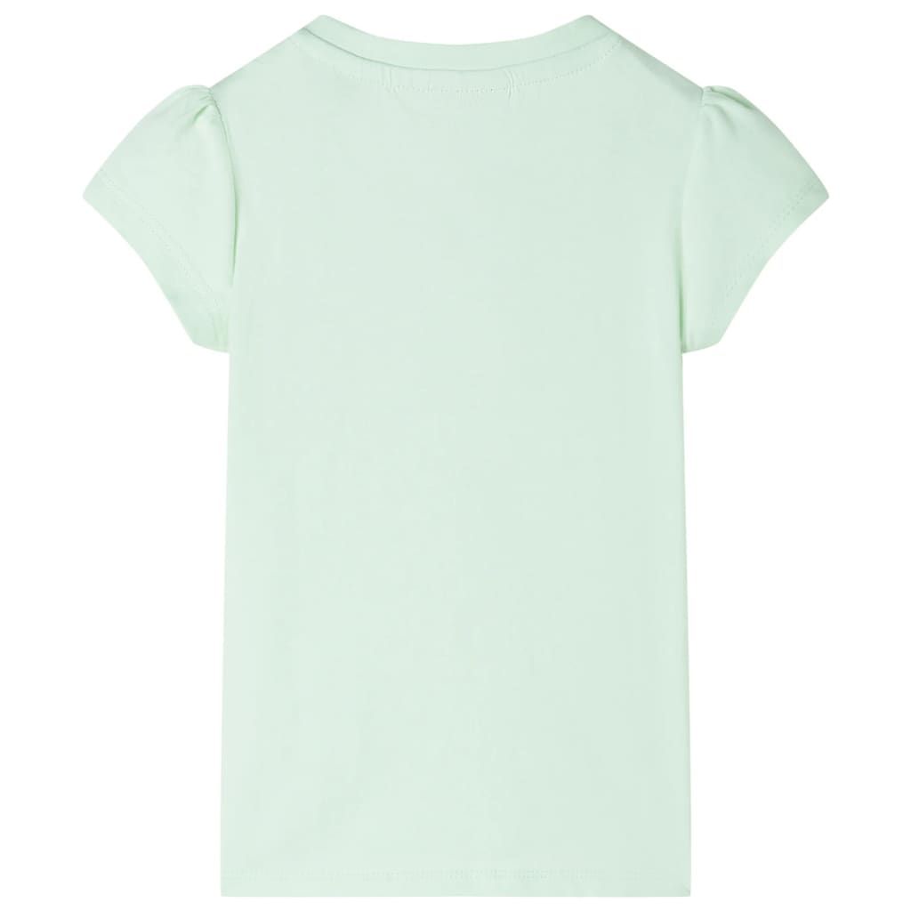 Maglietta da Bambina Maniche Aletta Verde Tenue 92 vidaXL