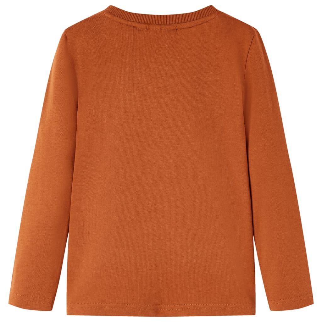 Maglietta da Bambina a Maniche Lunghe Arancione Bruciato 104 vidaXL