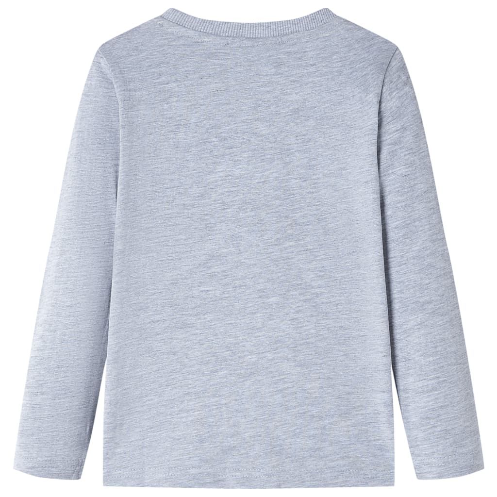 Maglietta Bambino a Maniche Lunghe Grigio Mélange 92 vidaXL