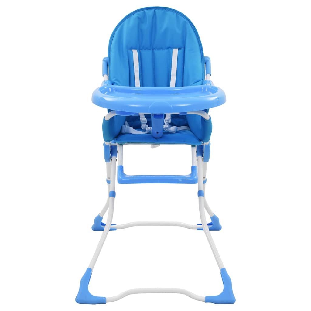 Seggiolone Pappa per Bambini Blu e Bianco vidaXL