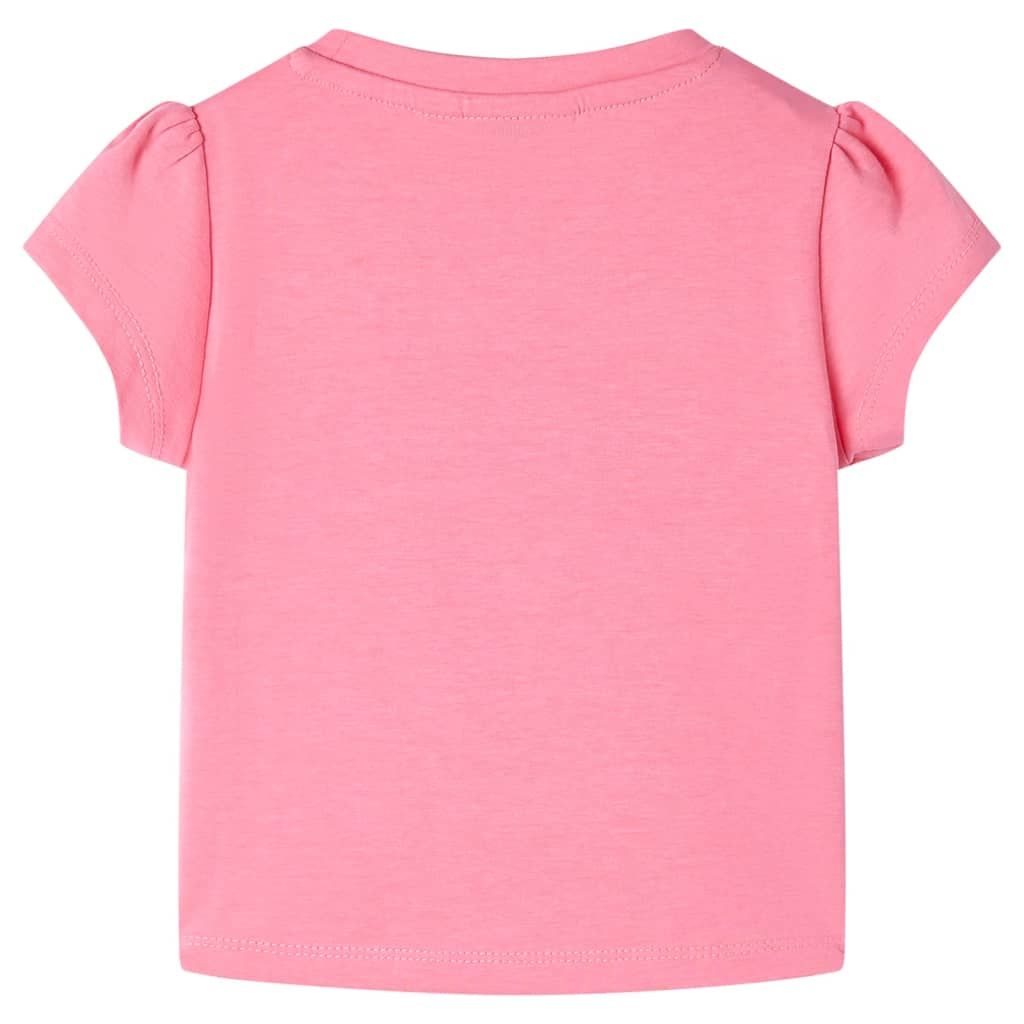 Maglietta da Bambina Rosa Fluo Brillante 128 vidaXL