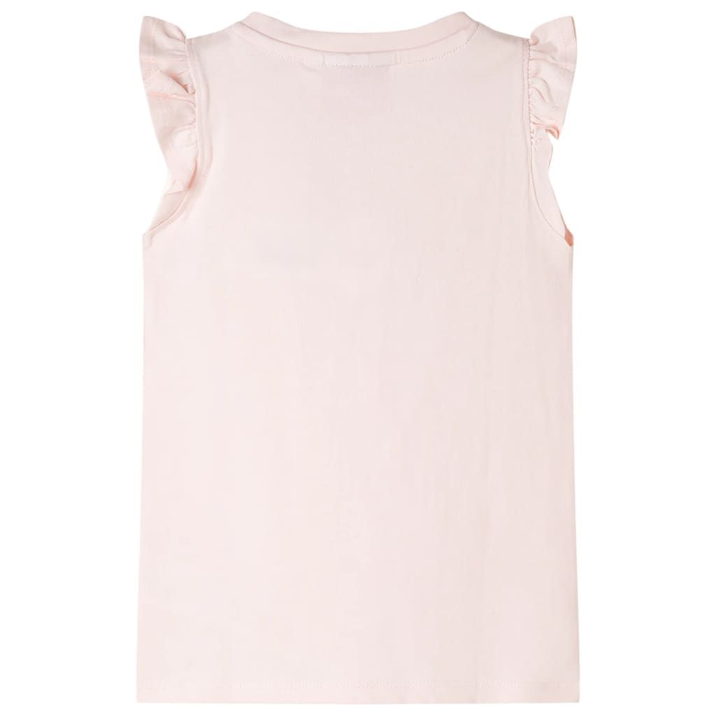Maglietta da Bambina Maniche Volant Rosa Tenue 116 vidaXL