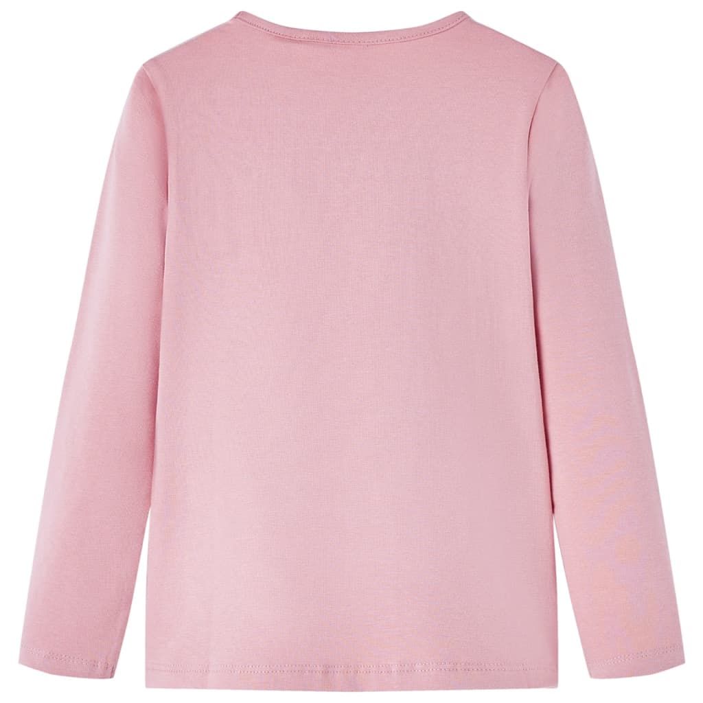 Maglietta per Bambini a Maniche Lunghe Rosa Chiaro 92 vidaXL