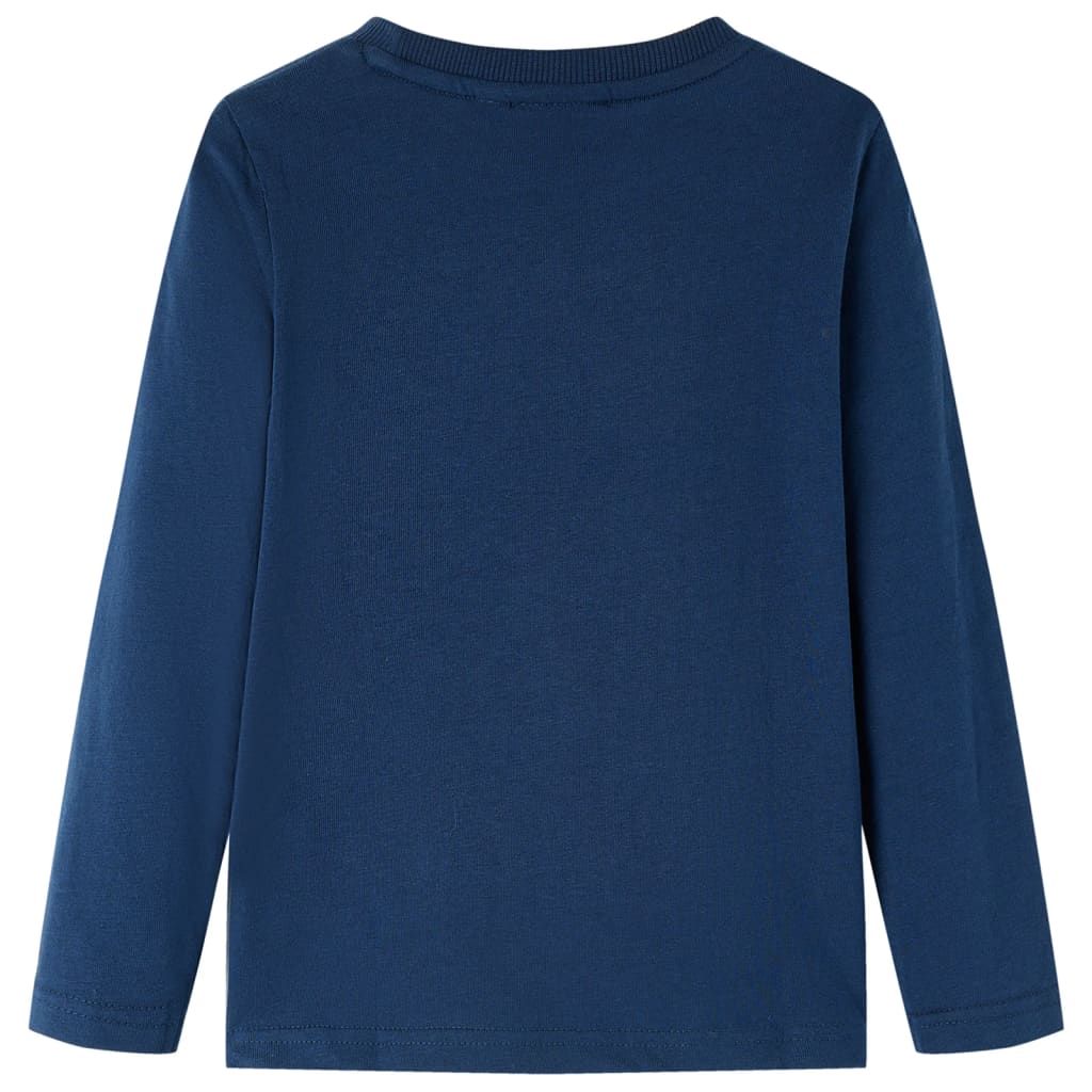 Maglietta da Bambino Maniche Lunghe Blu Marino 140 vidaXL