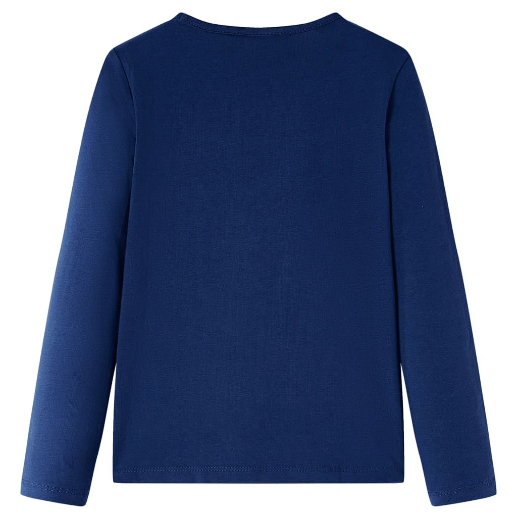 Maglietta da Bambina Maniche Lunghe Blu Marino 128 vidaXL
